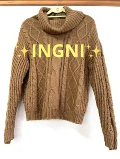 INGNI ブラウンケーブルニット タートルネック セーター