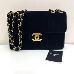 CHANEL デカ マトラッセ ベロア ショルダーバッグ シャネル ヴィンテージ