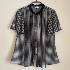 【美品】BEAMS HEART ギンガムチェック ブラウス 半袖のサムネイル