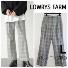 LOWRYS FARM チェック柄 フレアパンツ L