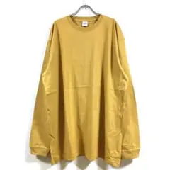新品 ヴィンテージ風 長袖 ビッグTシャツ 無地 メンズ ヘイジーイエロー XL