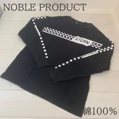 NOBLE PRODUCT 長袖カットソー 黒 チェッカーフラッグ　綿100%
