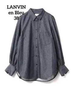 【美品】LANVIN en Bleu ボリュームスリーブ デニム調シャツのサムネイル