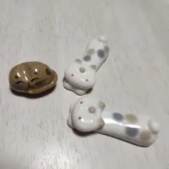 猫の陶器製箸置きセット3こ