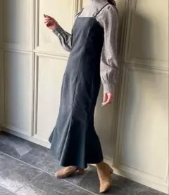 JUNOAH ネイビー　マーメイド　キャミワンピ　 M