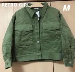 RETRO GIRL 裏キルトコーディロイ　ジャケット　グリーン