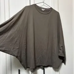 AMERICAN HORIC カーキ 長袖 Tシャツ ドルマン ゆったり 大きい