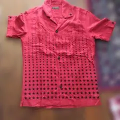 291295=HOMME 半袖シャツ スター柄 レッドのサムネイル