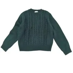 Te chichi ケーブル編みニット F 深緑 大人カジュアル