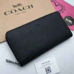 新作　新品　COACH　長財布　メンズ　ブラック