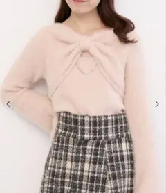 【SHOP人気アイテム】リボンボレロドッキングニット