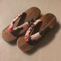 花柄下駄