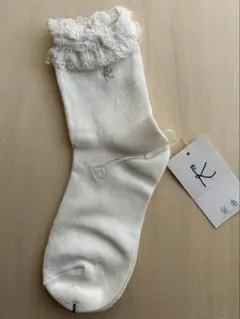 【未使用品】組曲19-21cmレース付きホワイト靴下