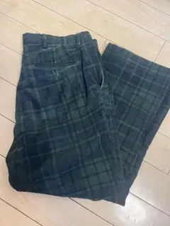 pologolf ダークグリーン チェック コーデュロイパンツ