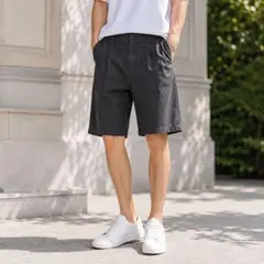 レイジブルー【M】デニムショートパンツ 春夏 ブラック 綿パン プール 海 古着のサムネイル