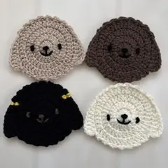 アクリルたわし　エコたわし　コースター　わんちゃん　トイプードルのサムネイル
