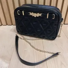 axesfemme 薔薇刺繍キルトショルダーバッグ　キルティング　バック　黒