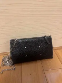 ブラックレザーショルダーバッグ