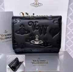 【☆内柄も素敵☆】Vivienne Westwood 三折財布 ブラックマット