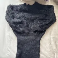 RESEXY シャギーニット タイト　ワンピース　ブラック