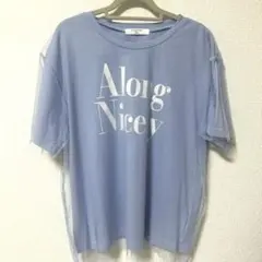 Samansa Mos2 青 半袖Tシャツ