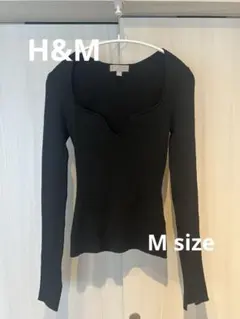 H&M ブラック　春ニット