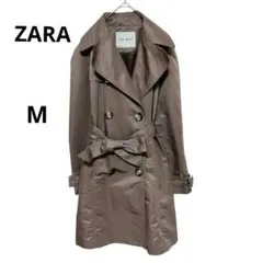 ザラベーシック ZARA BASIC トレンチコート 【M】ロング丈 光沢 春秋