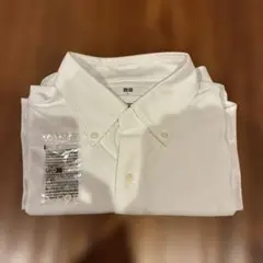UNIQLO スーパーノンアイロンジャージースリムシャツ ボタンダウン ホワイト