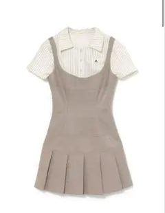 ワンピース andmary Era pleats set mini dress beige andmary Era pleats set mini dress - メルカリ