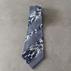 MISSONI ネイビー 幾何学模様 シルクネクタイ