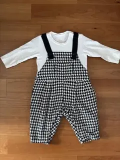 branshes千鳥格子柄ロンパース80