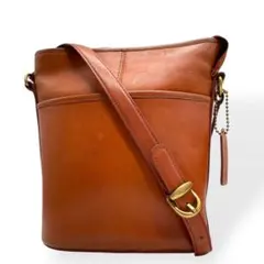 美品　COACH　オールドコーチ　ショルダーバッグ　ブラウン　レザー　斜め掛け