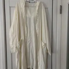 フード付き ロングシャツ ホワイト　L