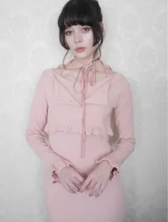 mieya mieya ピンクロングワンピース