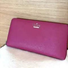 【美品】kate spade 長財布 ピンク ラウンドワンジップ