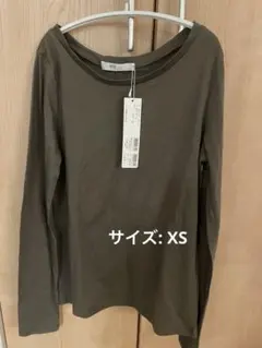 【未使用】カットソー XS カーキ 長袖 AZUL