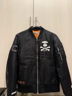 AAPE MA-1ジャケット ブラック レディースS 美品 A BATHING APE（アベイシングエイプ） ma1 ma-1 SHARK MA-1 レディース