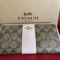 COACH 長財布 ベージュ ピンク
