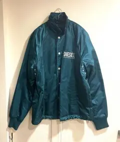 最終値下げ バックプリントDIESEL 中綿ナイロンジャケット 緑色