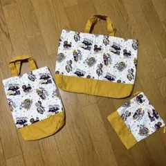 3点組 くま柄 入園 入学グッズ レッスンバッグ 上履き 巾着 - メルカリ