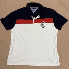 TOMMY HILFIGER ポロシャツ トリコロールカラーXL