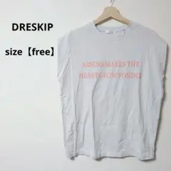 ★美品★ DRESKIP ノースリーブ Tシャツ ホワイトグレー【フリー】
