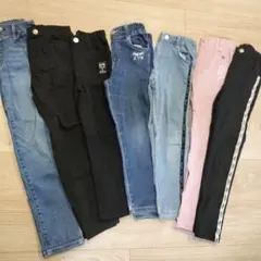 キッズパンツセット（デニム・黒・ピンク）　130 140