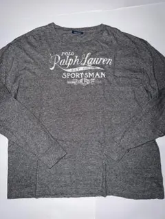 90s POLO Ralph Lauren ロンT グレー ロゴ M
