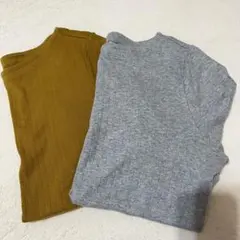 【2点セット】Tシャツ　色違い　グレー　黄土色　ユニクロ　Ｓ