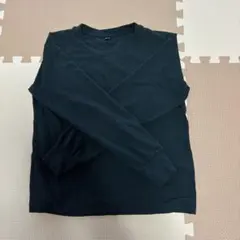 UNIQLO ユニクロ　ソフトニットパフスリーブクルーネックT ダークグリーン