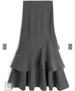 GRL ティアードフリルアシンメトリーマーメイドスカート チャコールgc300