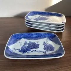 ※お値下げしました※　たち吉 染ぶどう 長角皿　5枚　NO.1