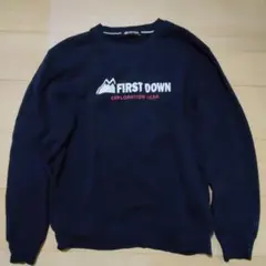 FIRST DOWN スウェットシャツ M ネイビー