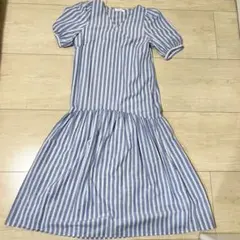 1006. サニーレーベル　TRリネンVネックパフスリーブワンピースのサムネイル